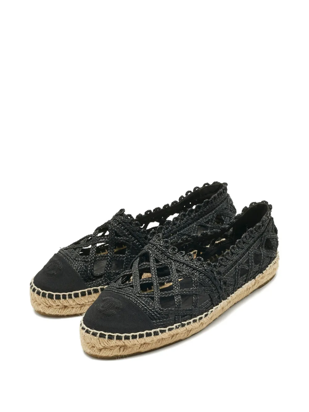 CHANEL Pre-Owned CC canvas espadrilles - Zwart