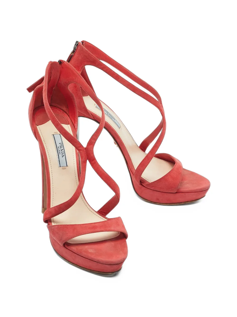 Prada Pre-Owned Sandalen mit überkreuzten Riemen - Rot