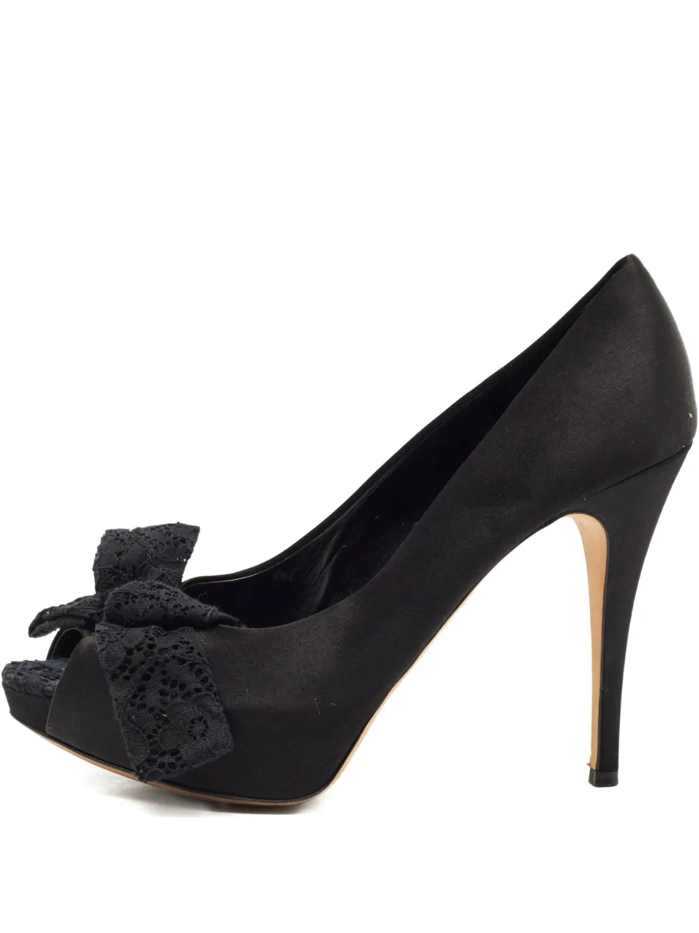 Pre-owned Dolce & Gabbana Peep-toe Heeled Pumps In Black