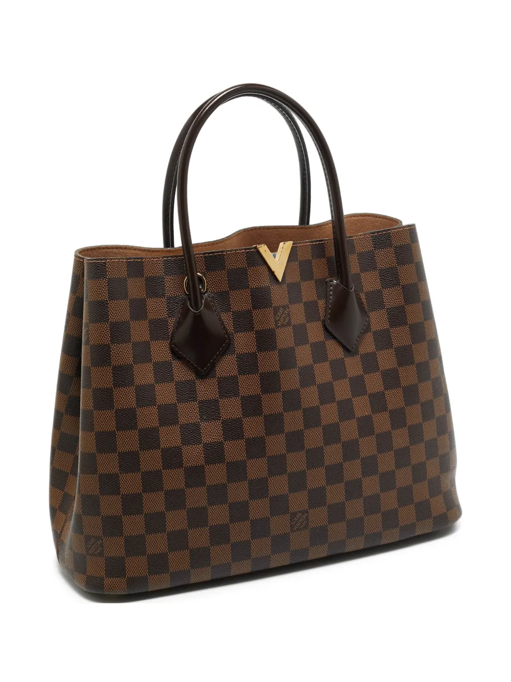 Louis Vuitton Pre-Owned 2015 kensington checkered v bag - Marrone