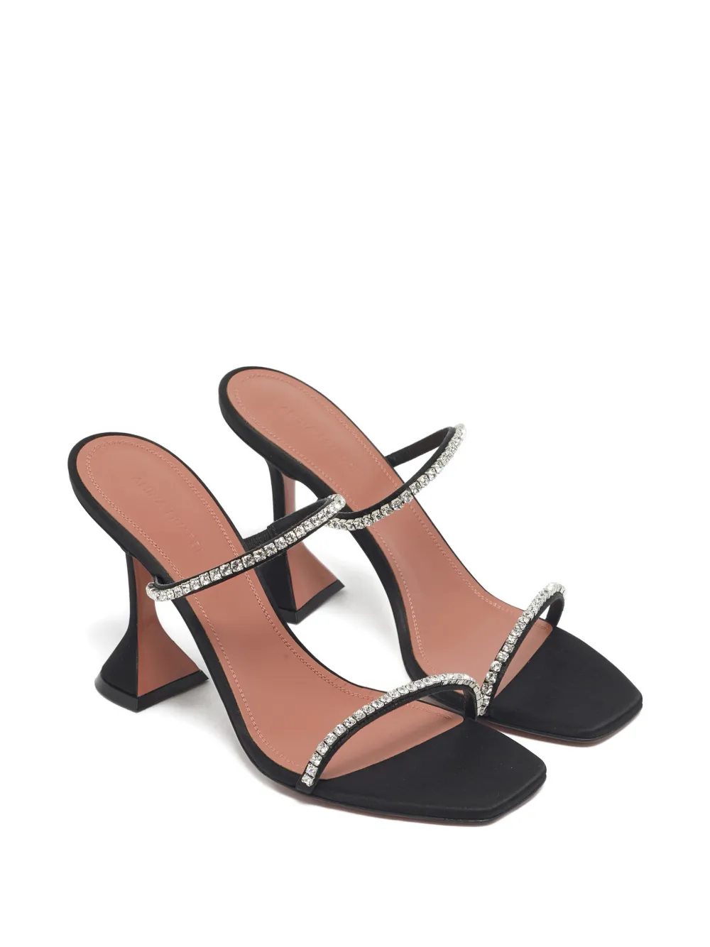 Amina Muaddi Gilda crystal-embellished satin sandals - Zwart