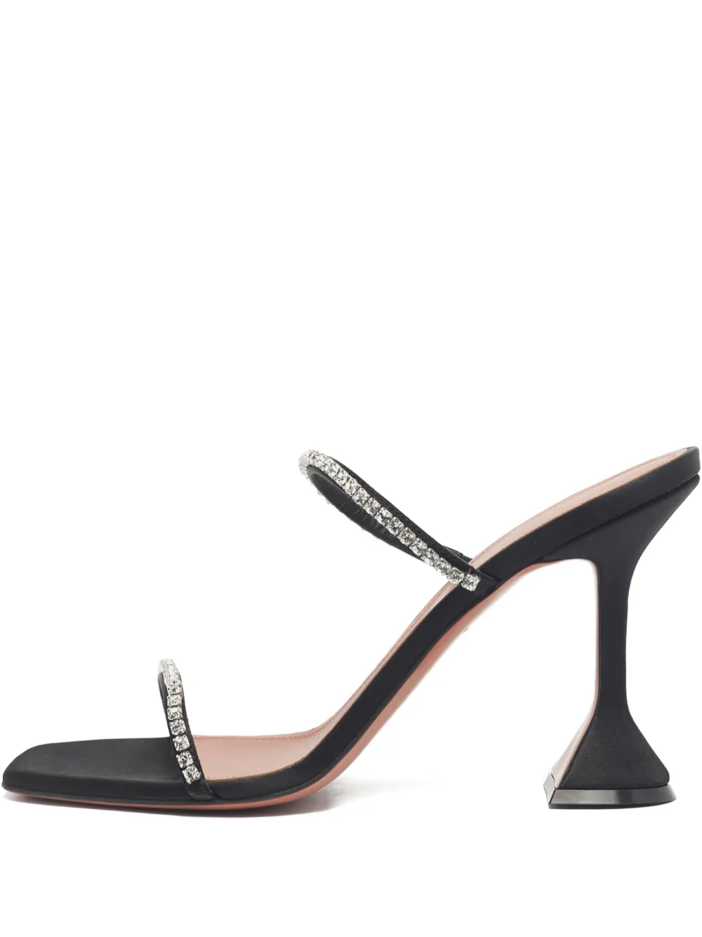 Amina Muaddi Gilda crystal-embellished satin slandals - Nero