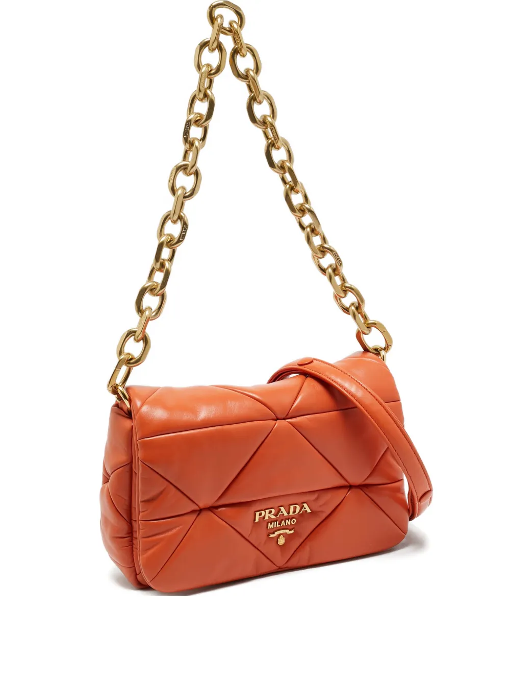 Prada Pre-Owned patchwork chain bag - Arancione