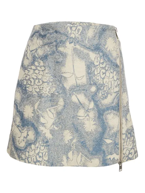 GANNI jacquard zip mini skirt