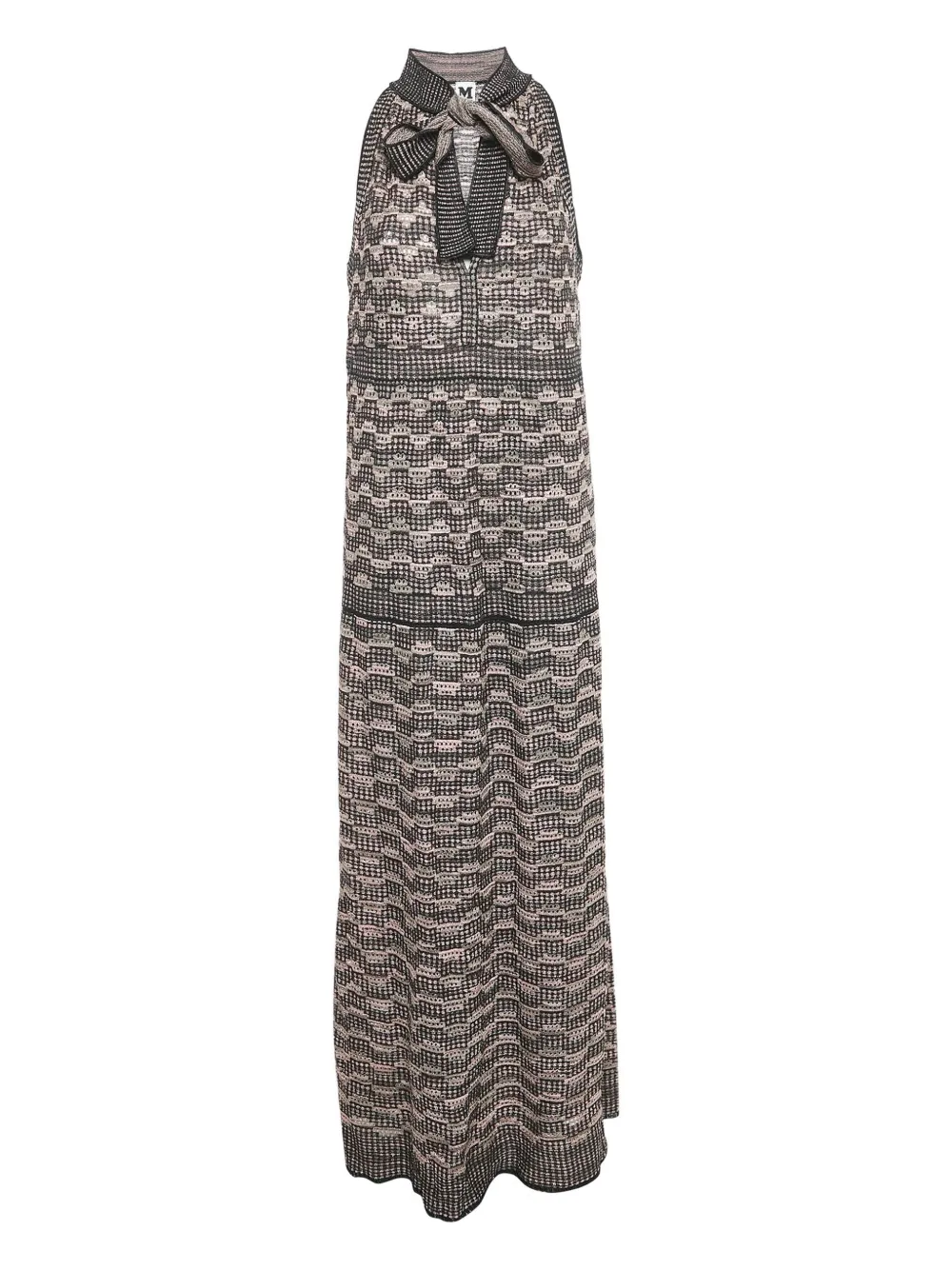 Missoni Pre-Owned tie-neck maxi dress - Nero