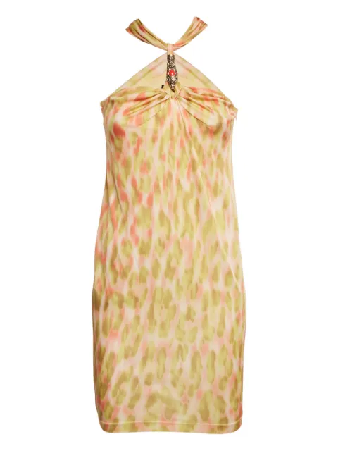 Cavalli Class halterneck printed mini dress