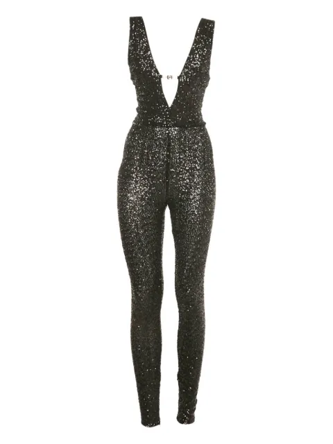 Elisabetta Franchi sequin-embellished plunge-neck jumpsuit