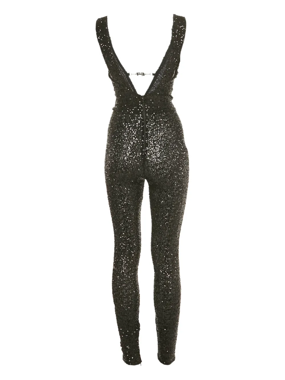 Elisabetta Franchi sequin-embellished plunge-neck jumpsuit - Zwart