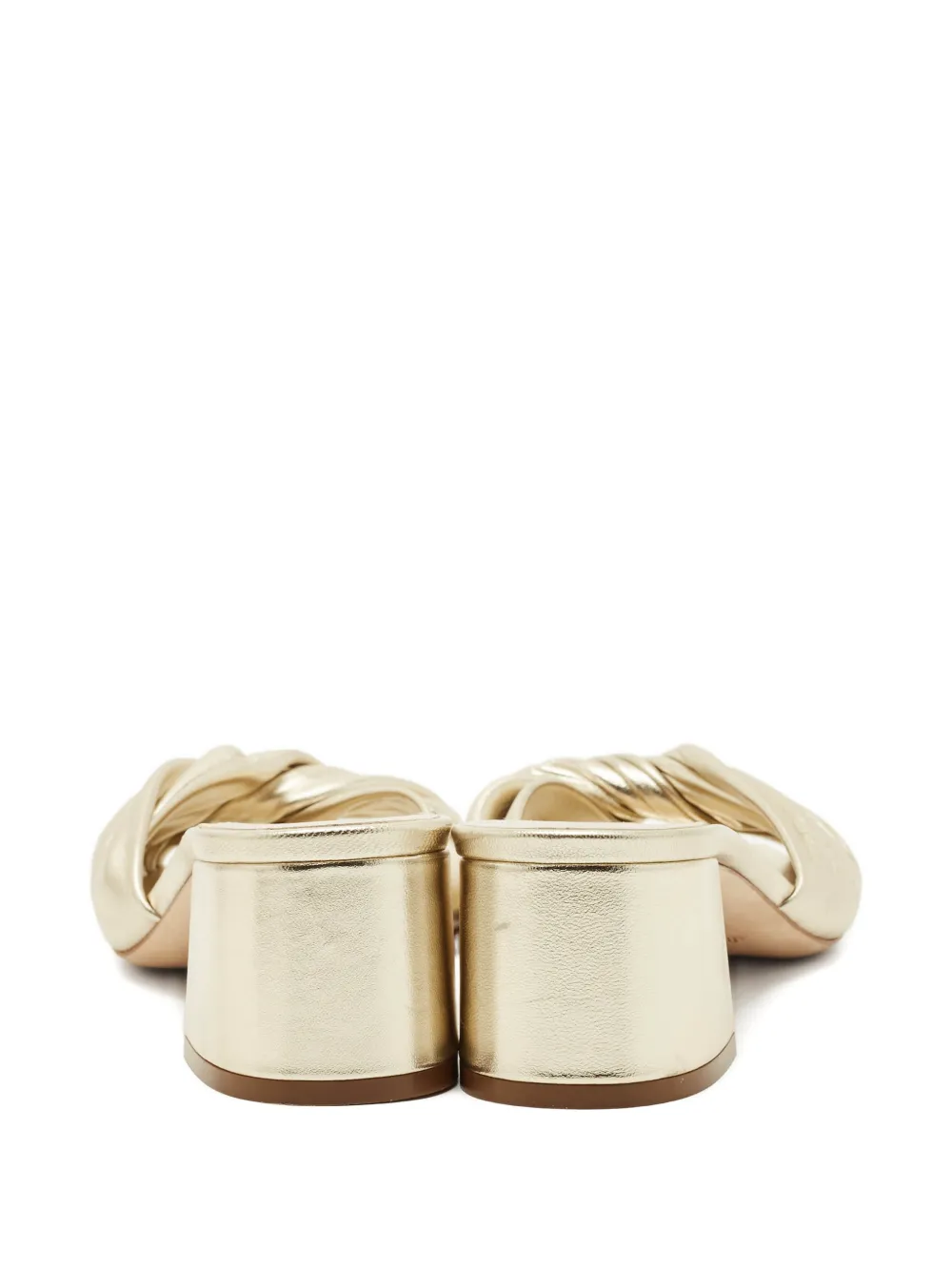 Jimmy Choo Pre-Owned Avenue metallic leather sandals - Goud