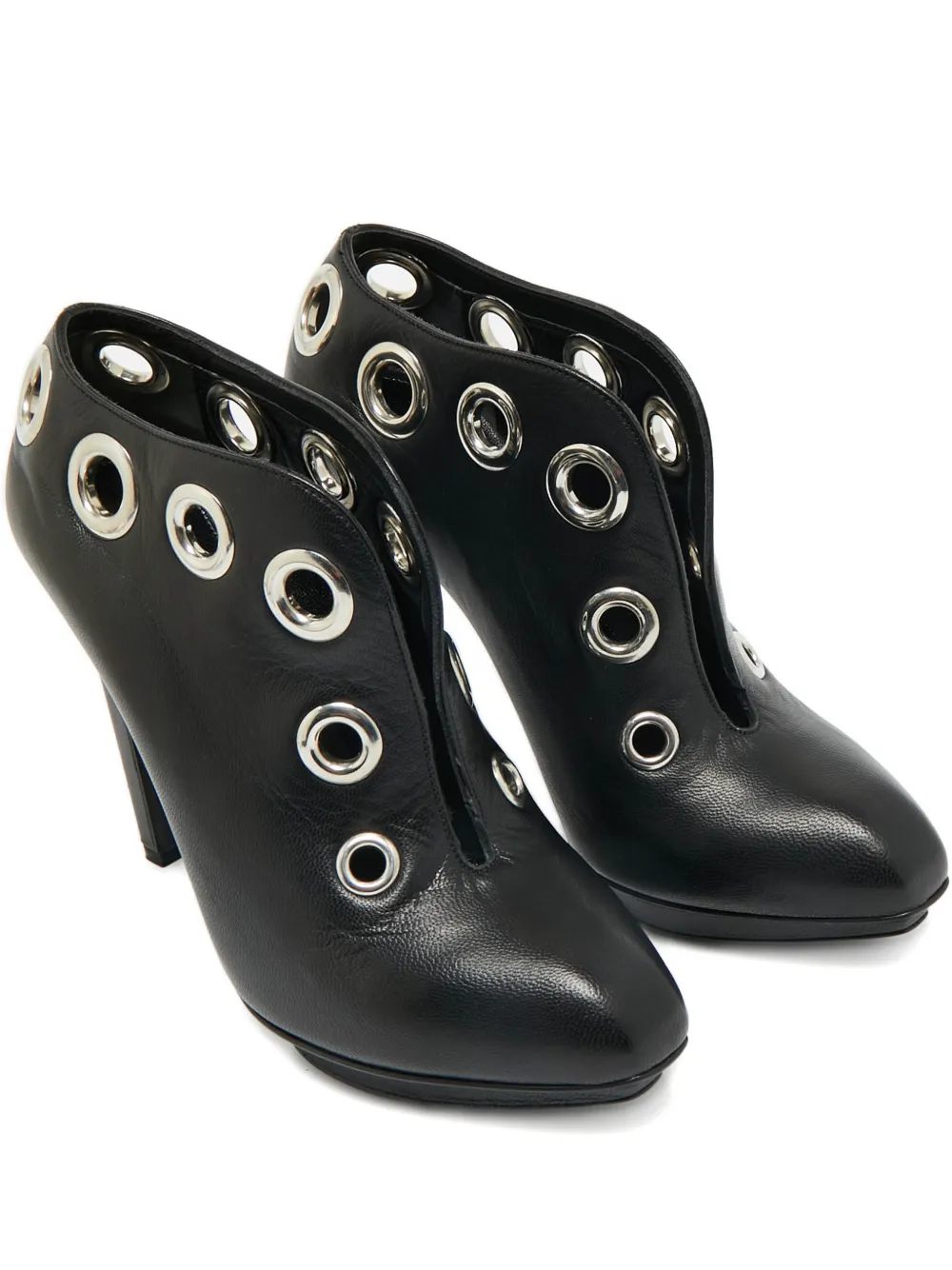 Alexander McQueen Pre-Owned eyelet-detail leather ankle boots - Schwarz