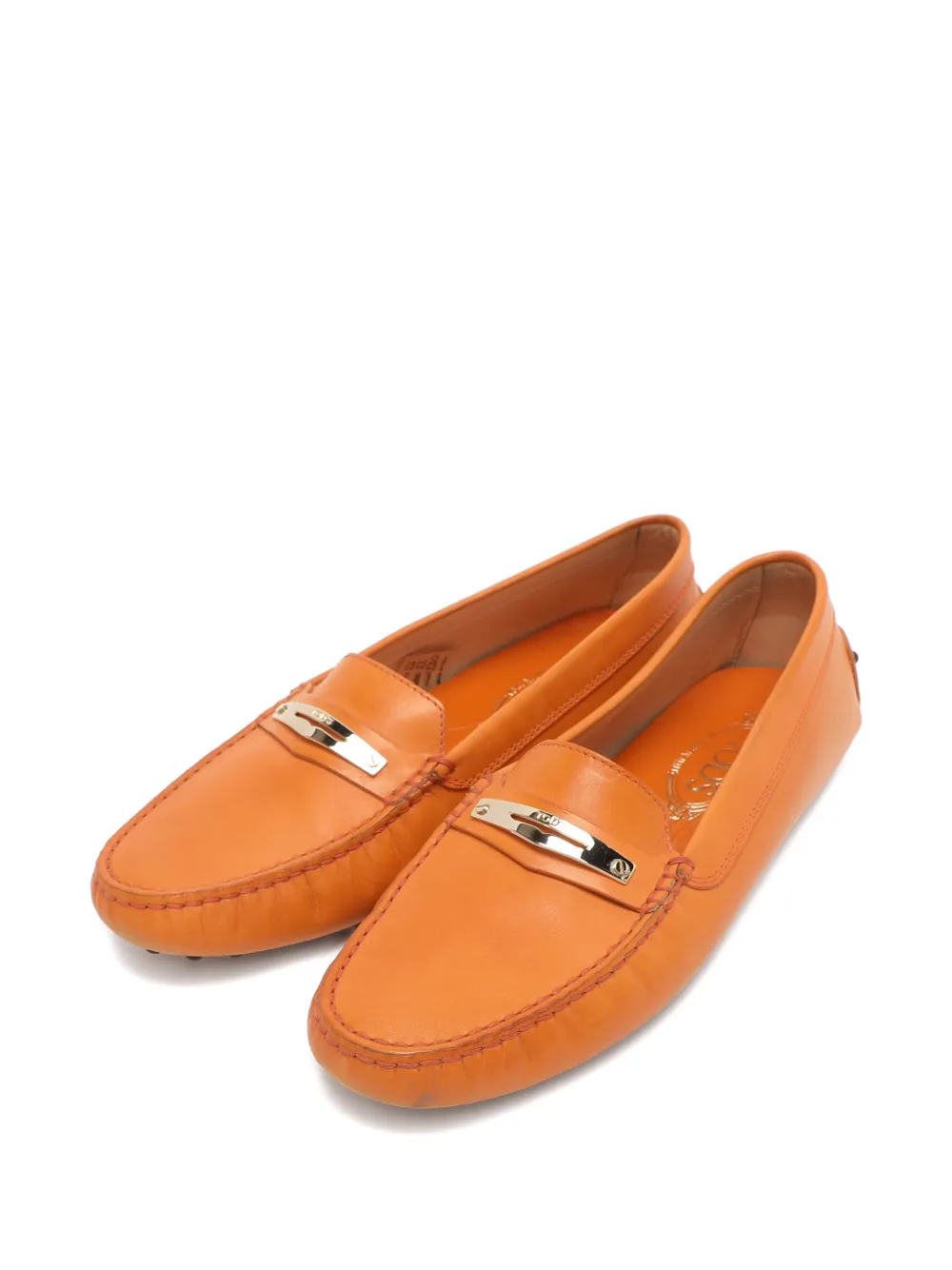 Tod's orange leather loafers - Oranje