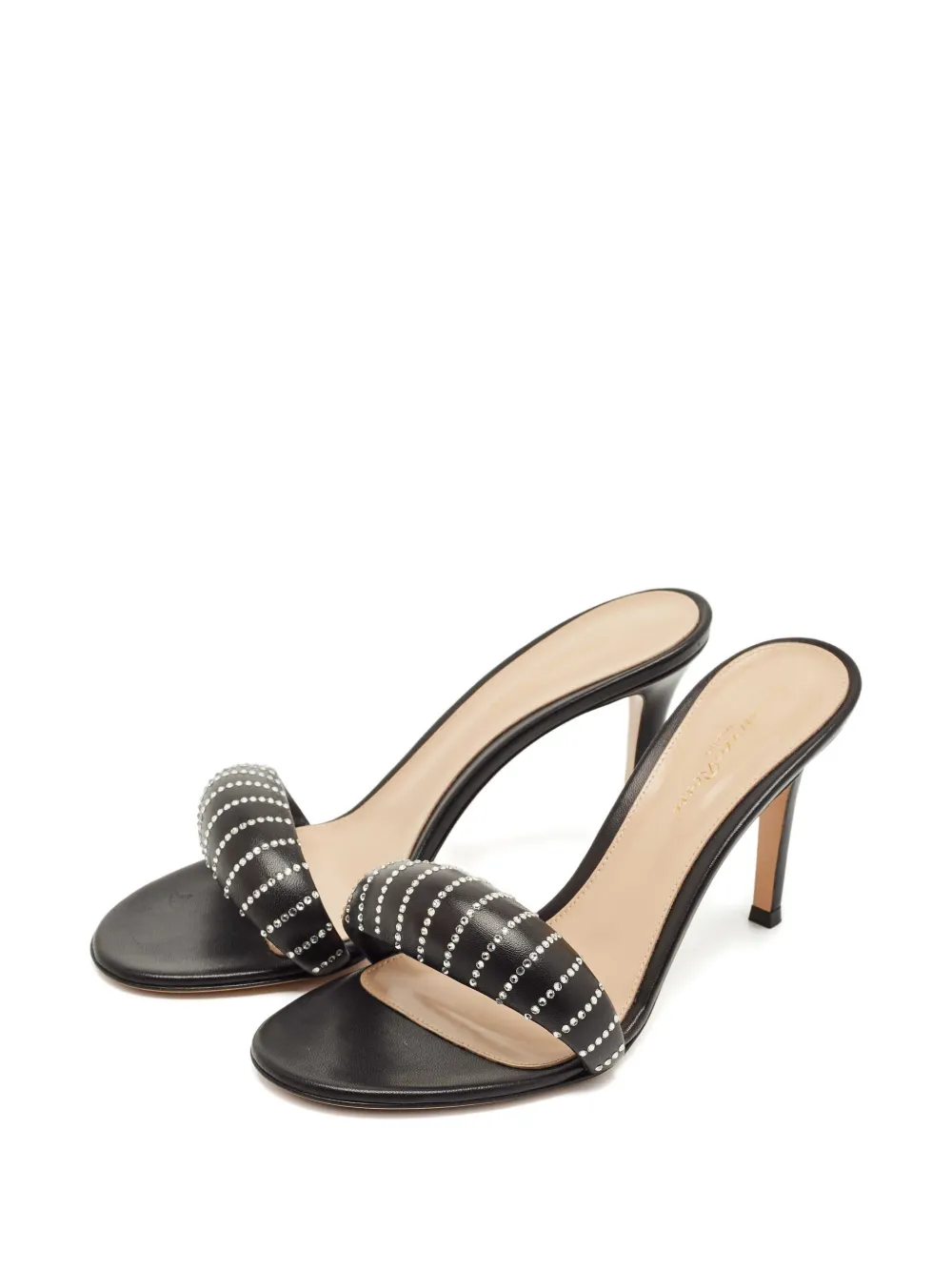 Gianvito Rossi Bijoux crystal-embellished leather sandals - Zwart
