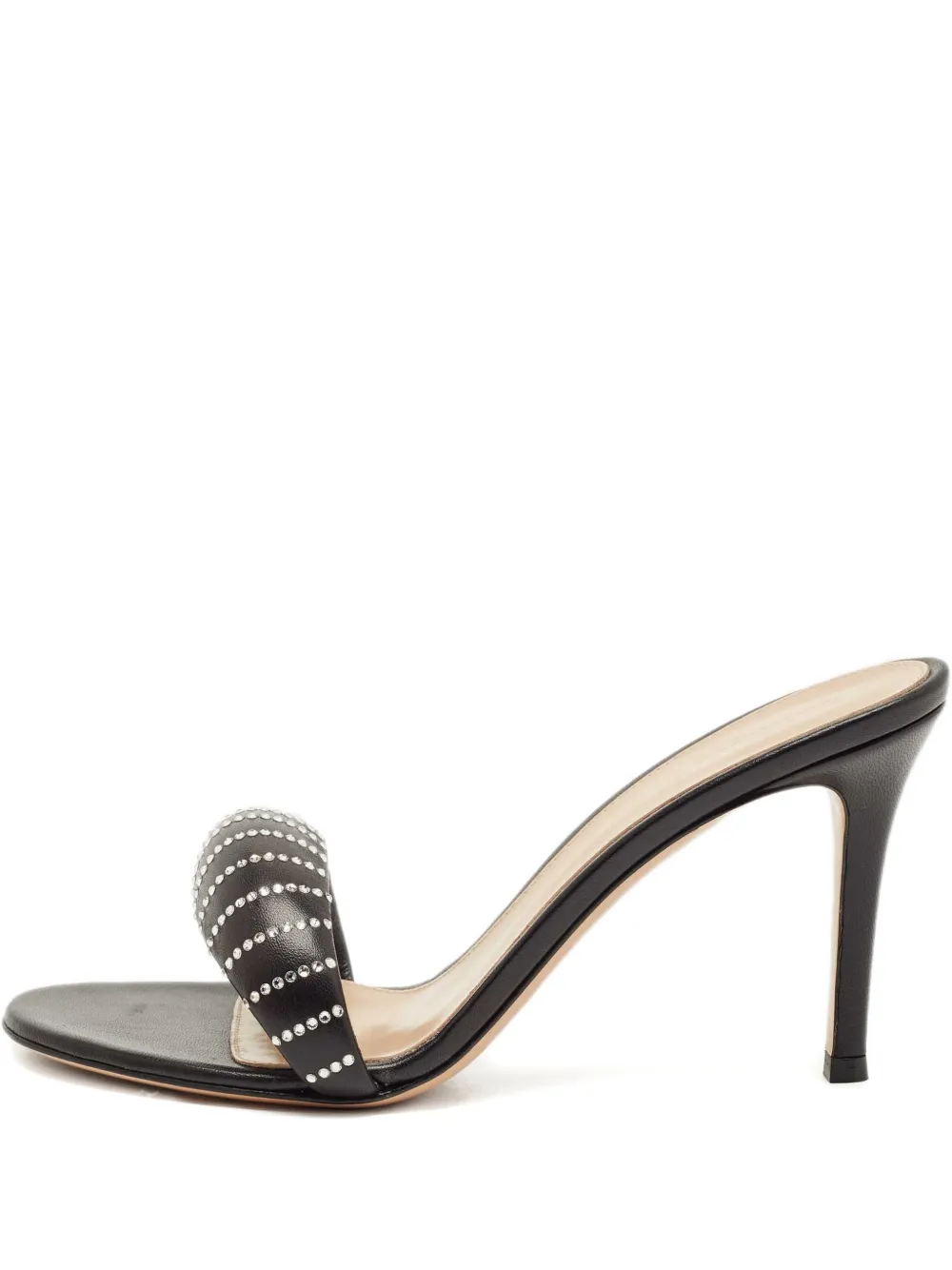Gianvito Rossi Bijoux crystal-embellished leather sandals - Schwarz