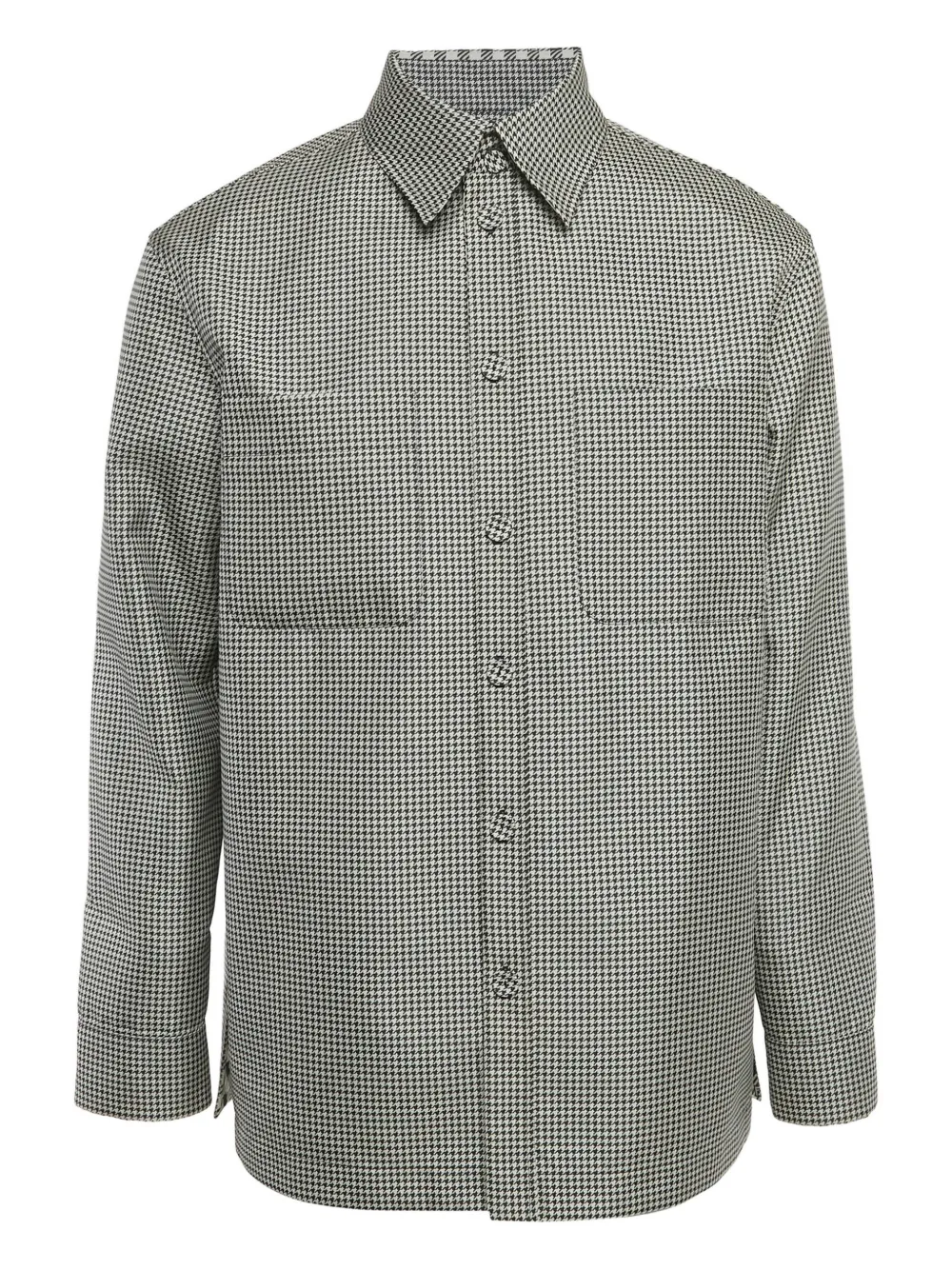 Pre-owned Fendi Houndstooth-pattern Shirt Jacket In White