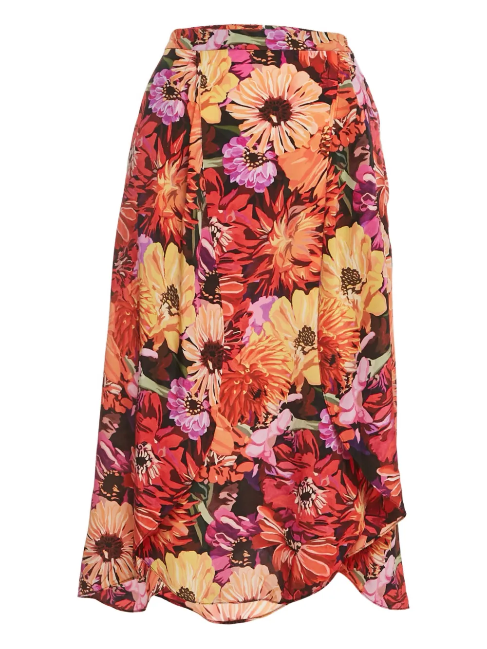 Stella McCartney Pre-Owned Gonna midi a fiori - Arancione