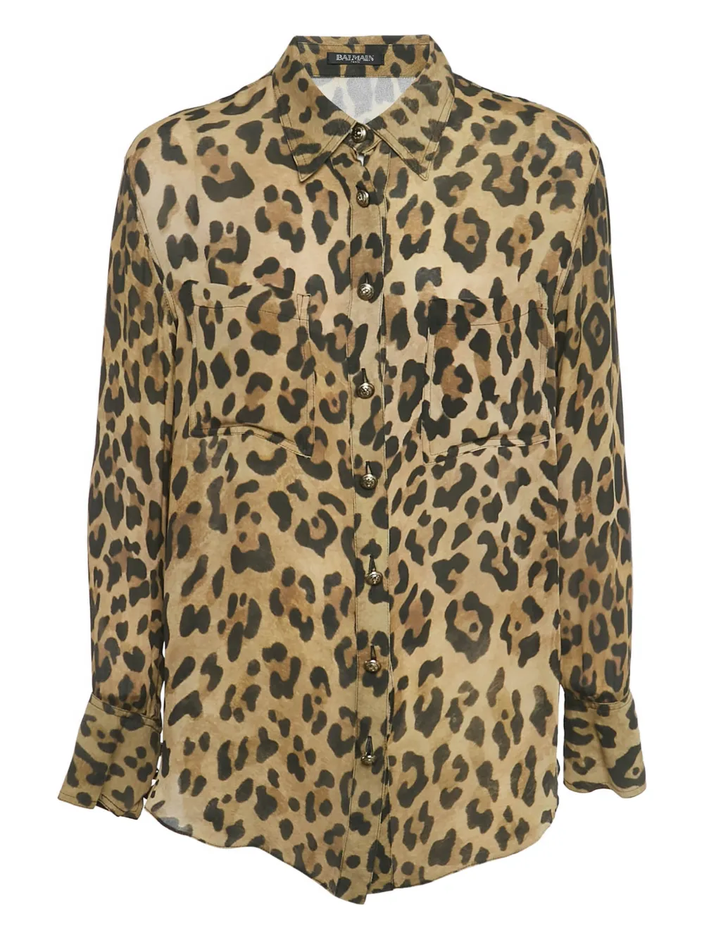 Balmain Pre-Owned leopard-print button-front shirt | Neutrals | Image 1