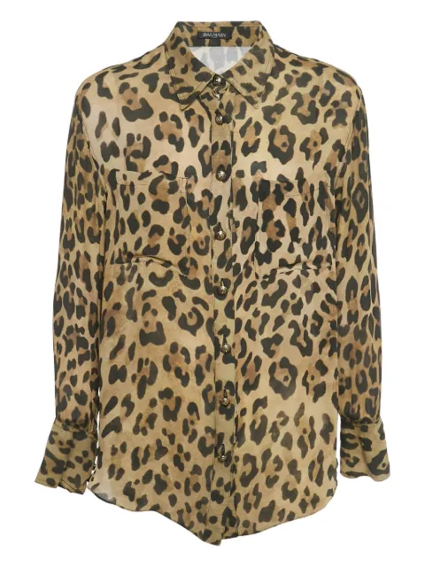Balmain Pre-Owned leopard-print button-front shirt