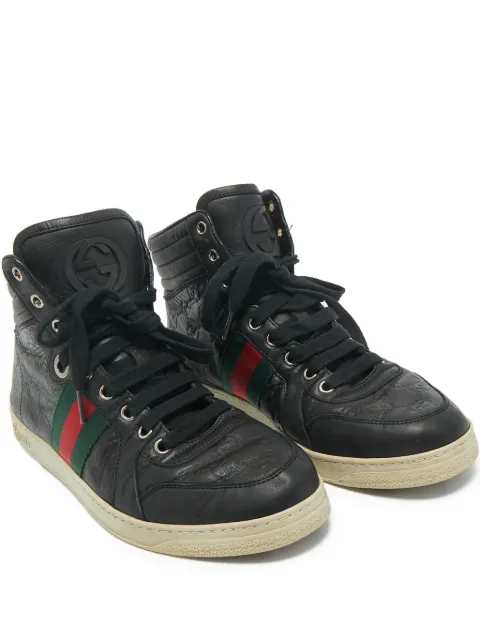 Gucci Pre-Owned Guccissima Web leather sneakers