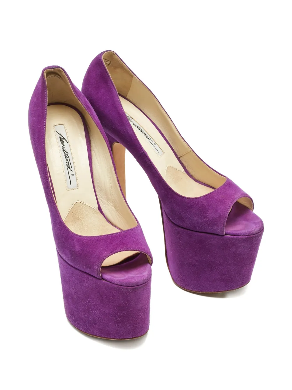 Brian Atwood platform-sole open-toe pumps - Paars