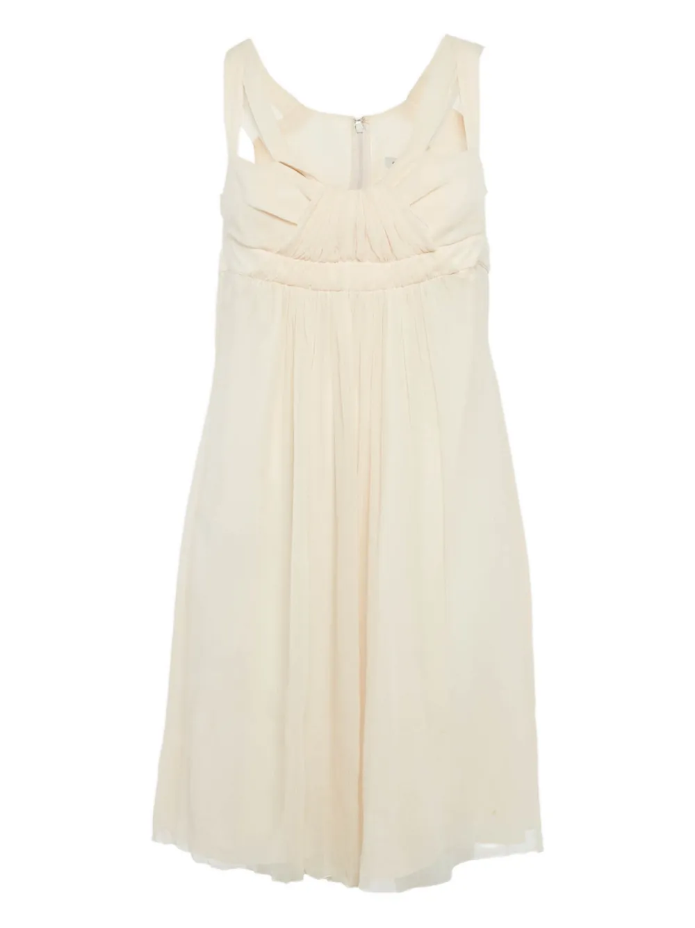 Celine Pre-Owned gathered silk dress - Nude