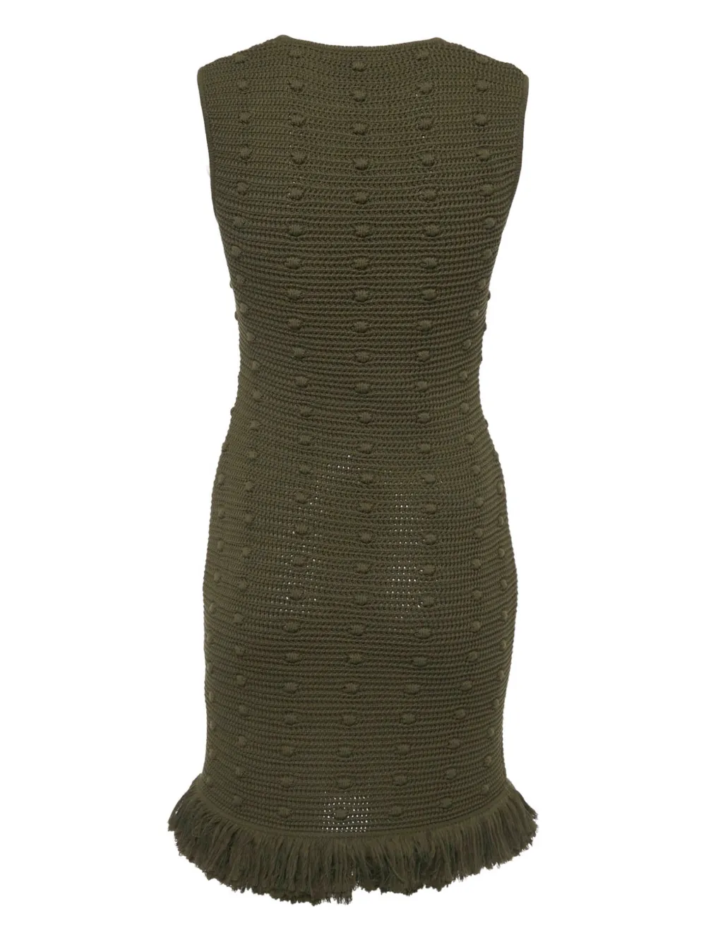 Bottega Veneta Pre-Owned crochet fringe-trim midi dress - Groen