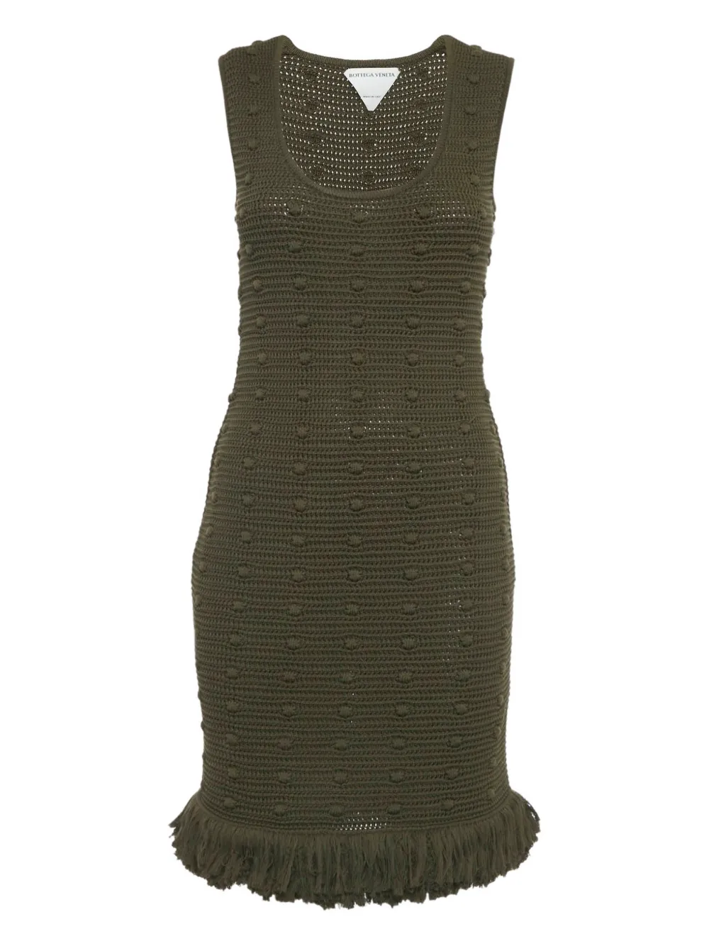 Bottega Veneta Pre-Owned crochet fringe-trim midi dress - Verde