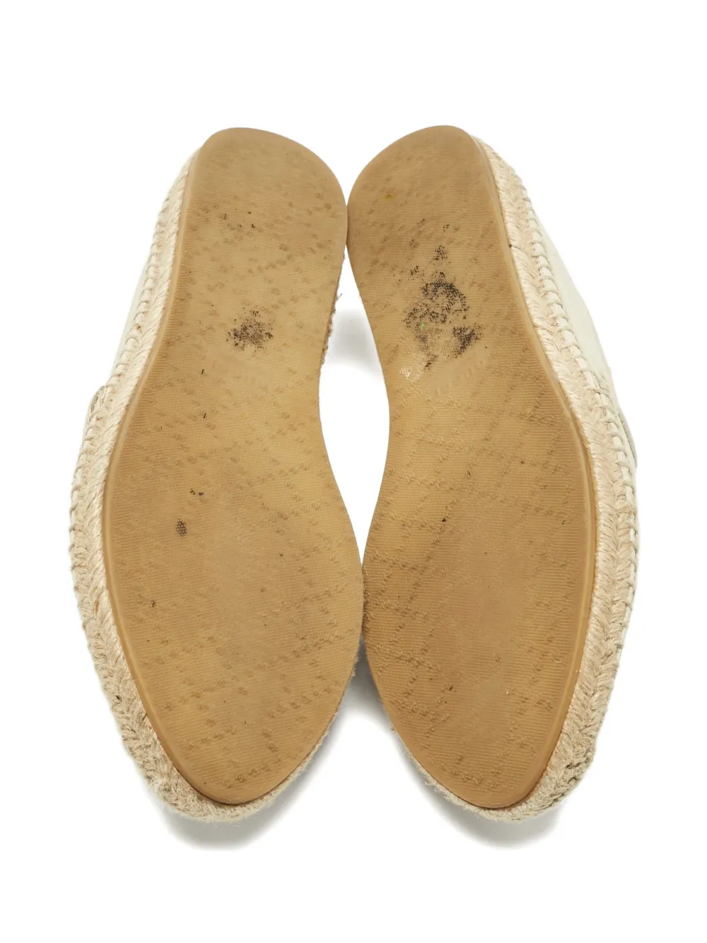 Pre-owned Gucci Gg-logo Flat-sole Espadrilles In Neutral