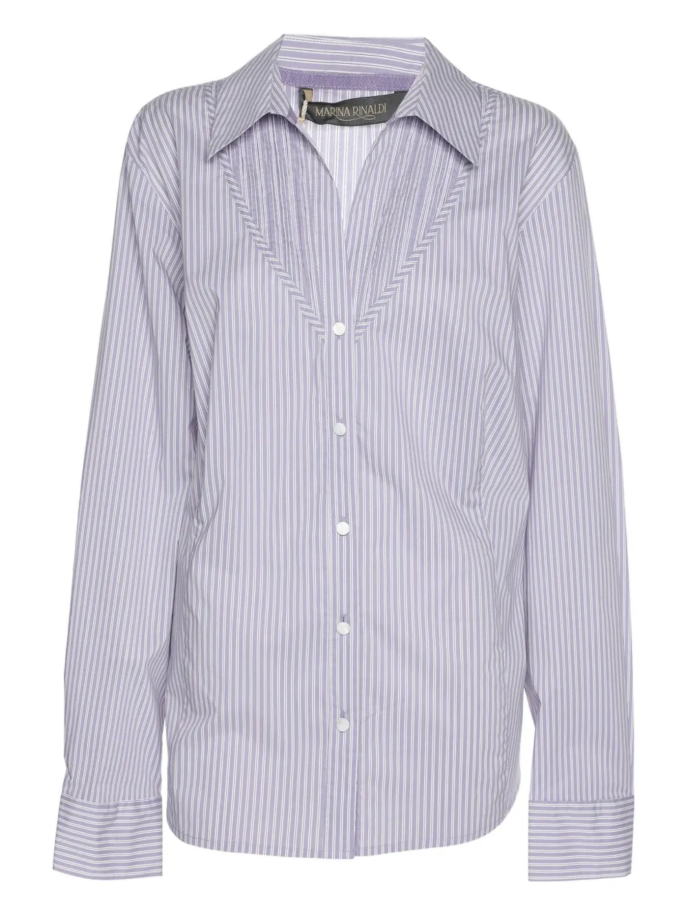 Pre-owned Marina Rinaldi Striped Button-up Shirt In Purple