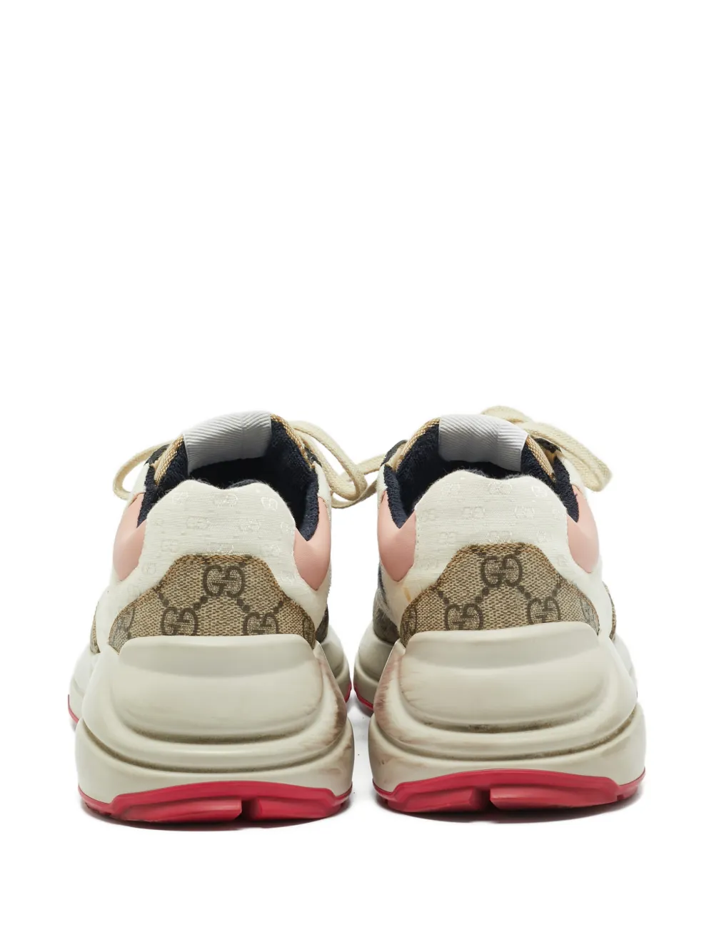 Gucci Pre-Owned Rhyton GG-logo sneakers - Beige
