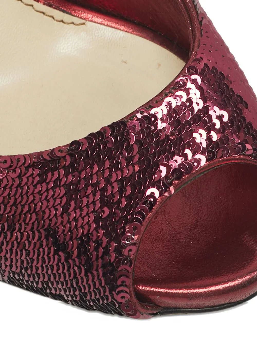 Gucci Pre-Owned sequins peep-toe slingbacks sandals - Rood