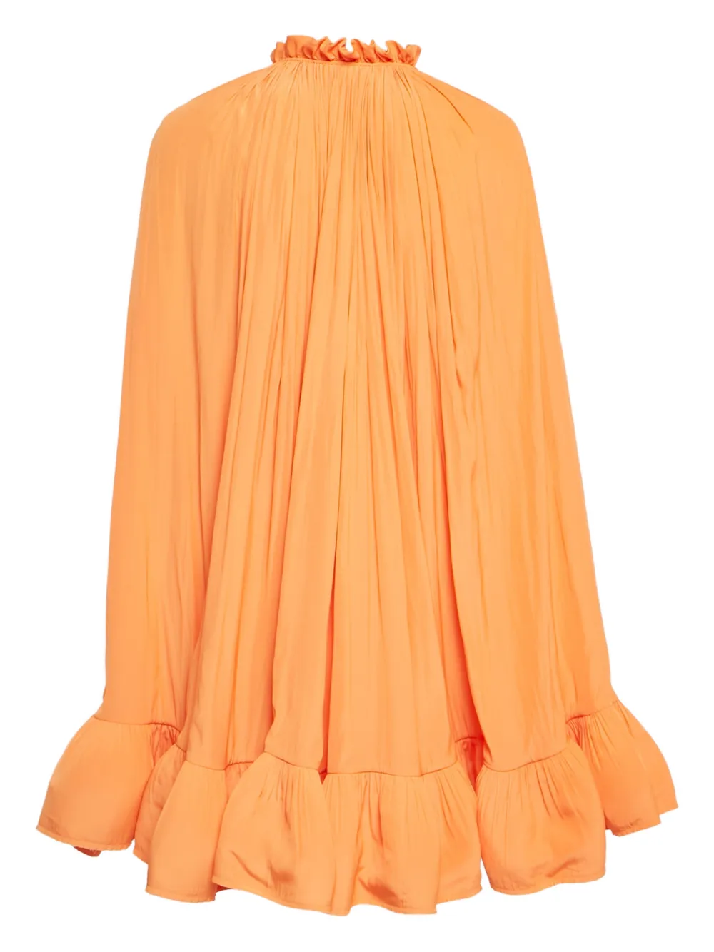 Lanvin Pre-Owned ruffled cape-sleeve mini dress - Oranje
