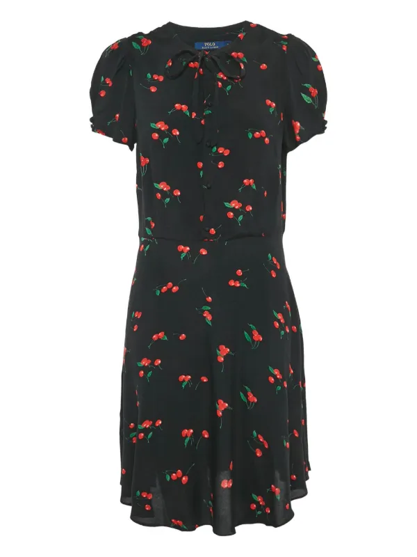 Polo Ralph Lauren Vintage cherries-print Tie Midi Dress | Black | FARFETCH  BH