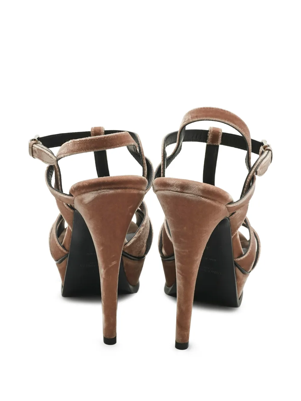 Saint Laurent Pre-Owned velvet ankle strap sandals - Bruin