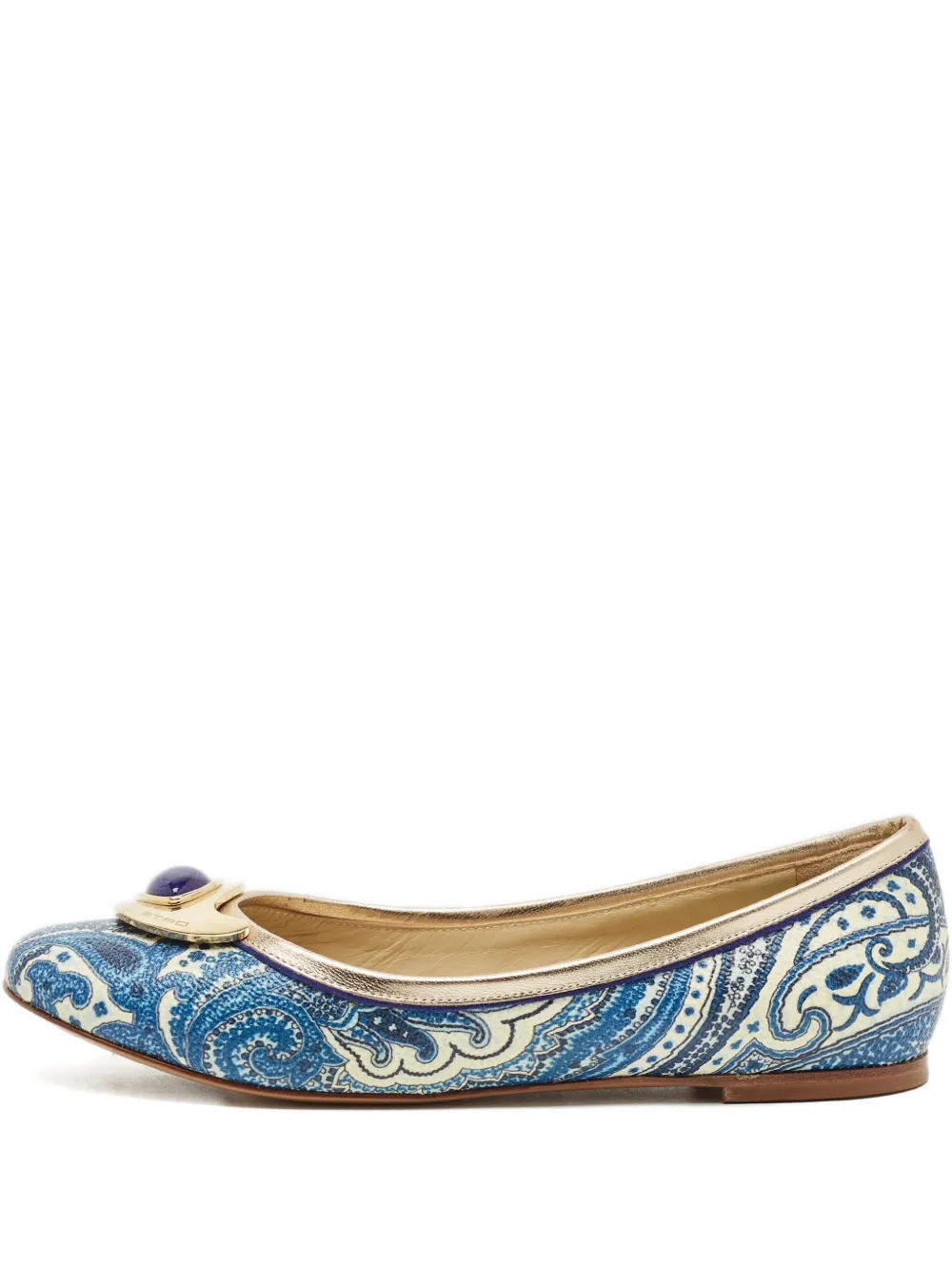 Etro Pre-Owned paisley coated ballet flats - Blau