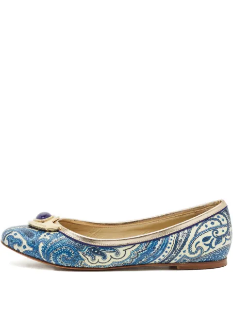 Etro Pre-Owned paisley coated ballet flats