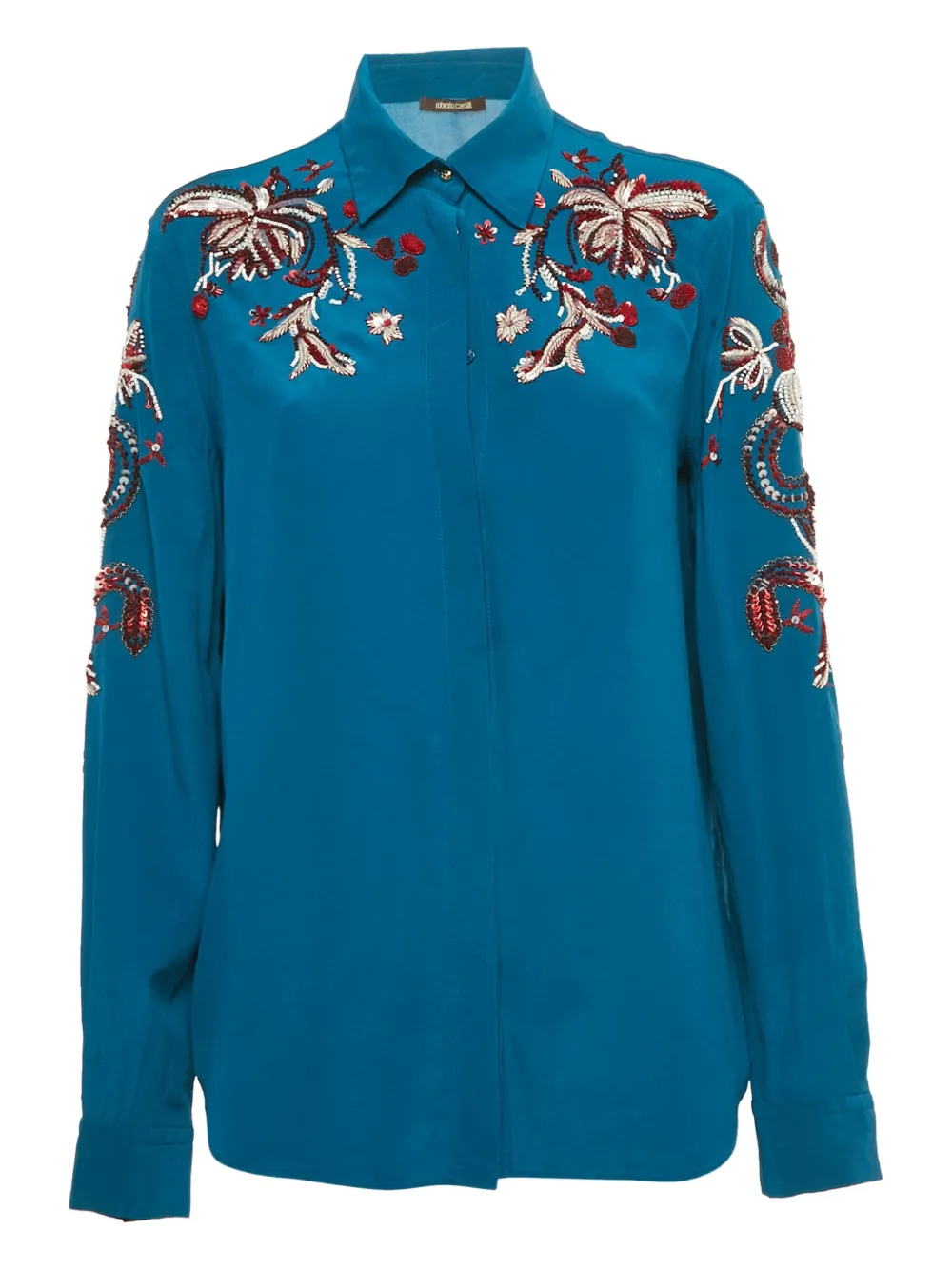 Roberto Cavalli sequin-embroidered shirt - Blu