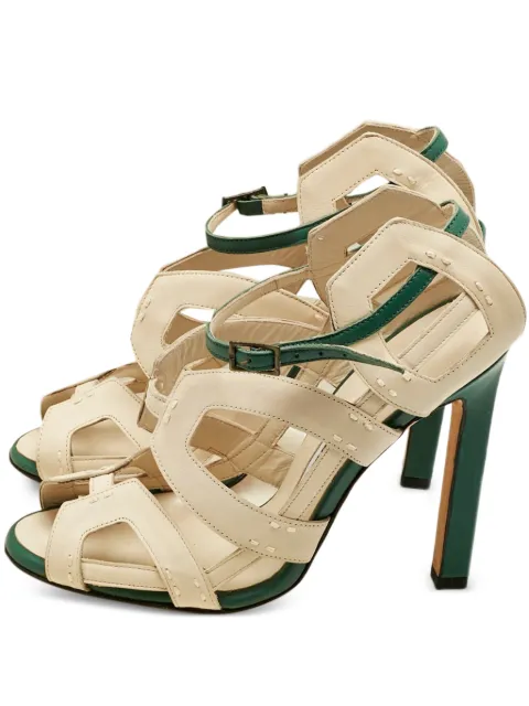 Manolo Blahnik leather cutout heeled sandals