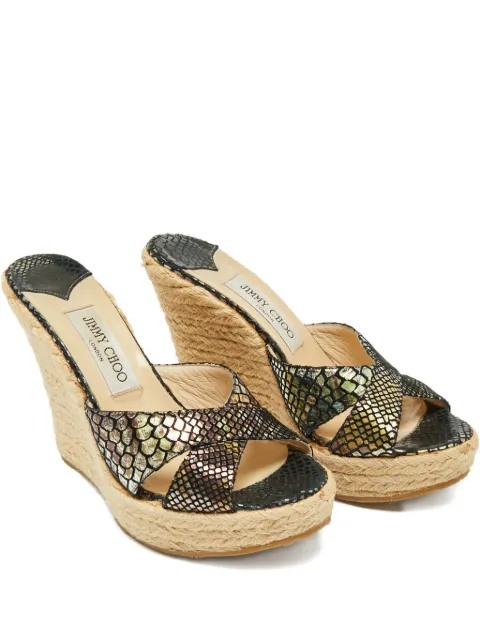 Jimmy Choo Pre-Owned espadrilles Narisa à talon en cuir embossé