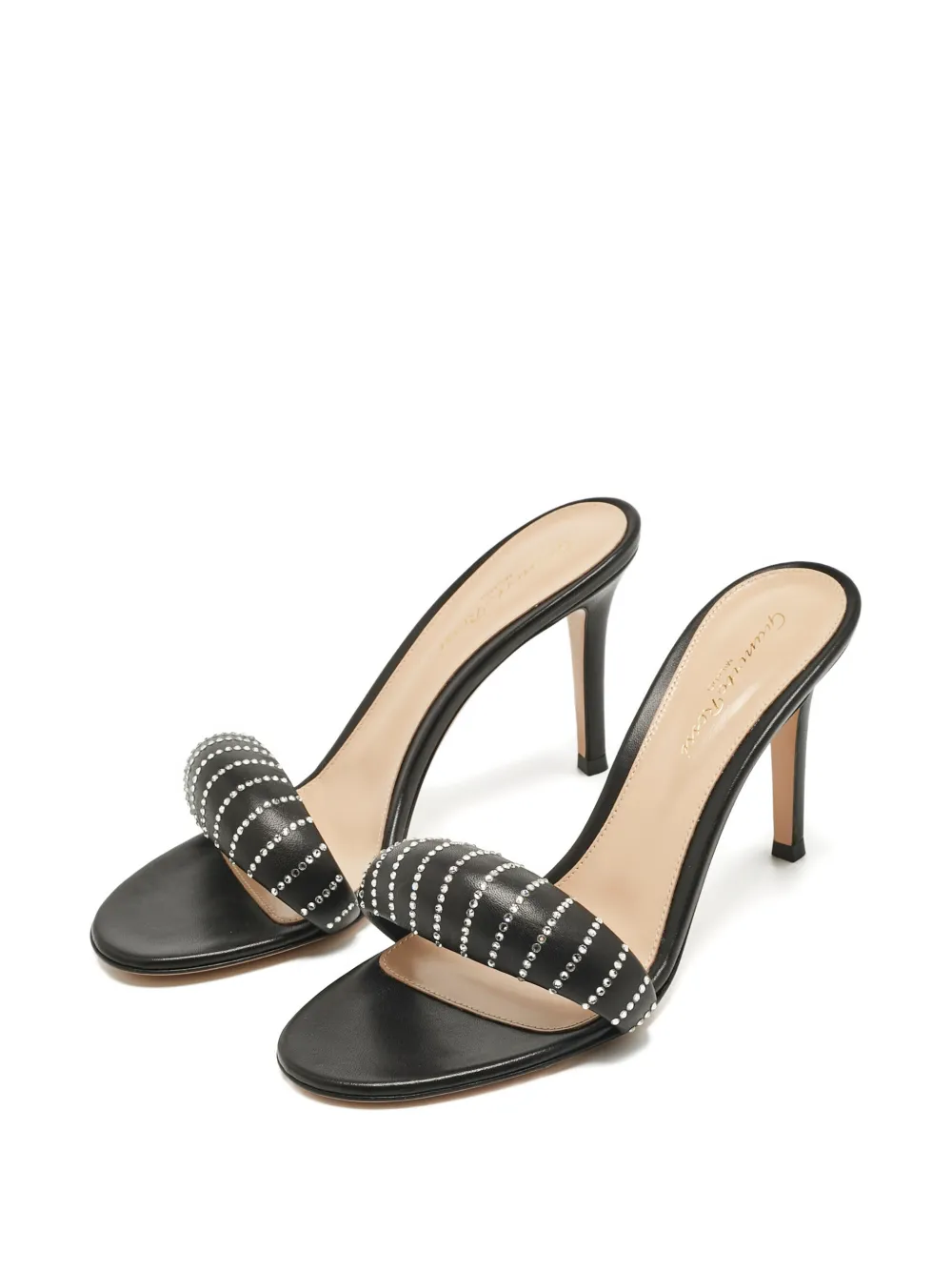 Gianvito Rossi Bijoux embellished-strap mules - Zwart