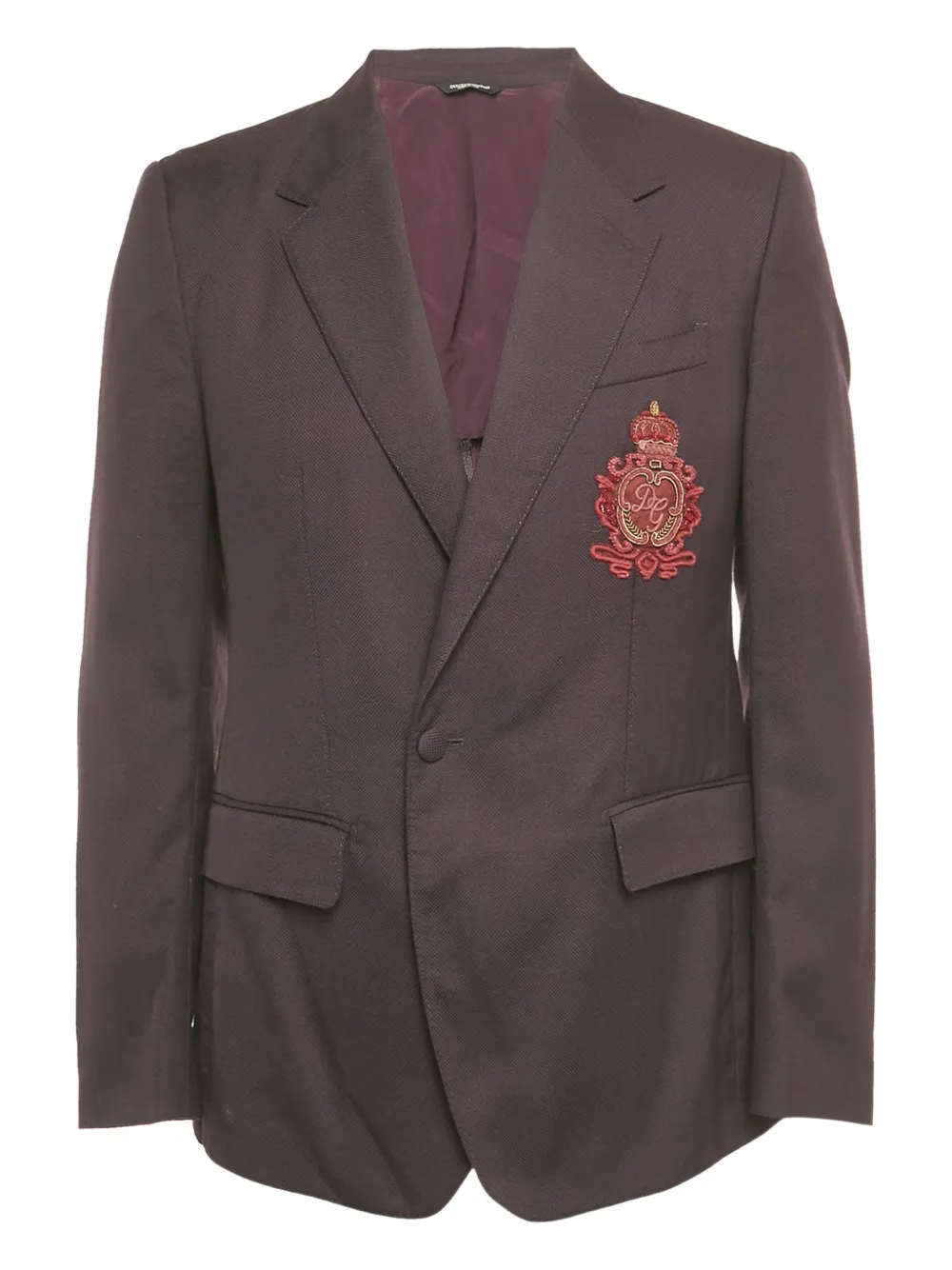 Dolce & Gabbana Pre-Owned crest-appliqué blazer | Purple | Image 1