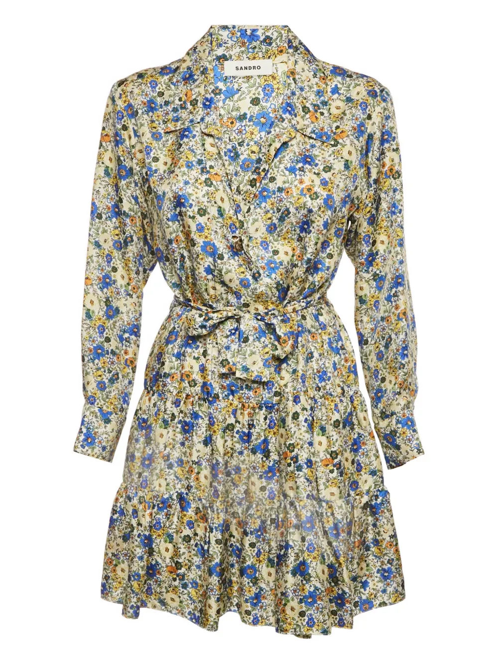 SANDRO flower-print dress - Neutrals