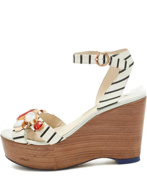 Sophia Webster Suki Gem striped wedge sandals