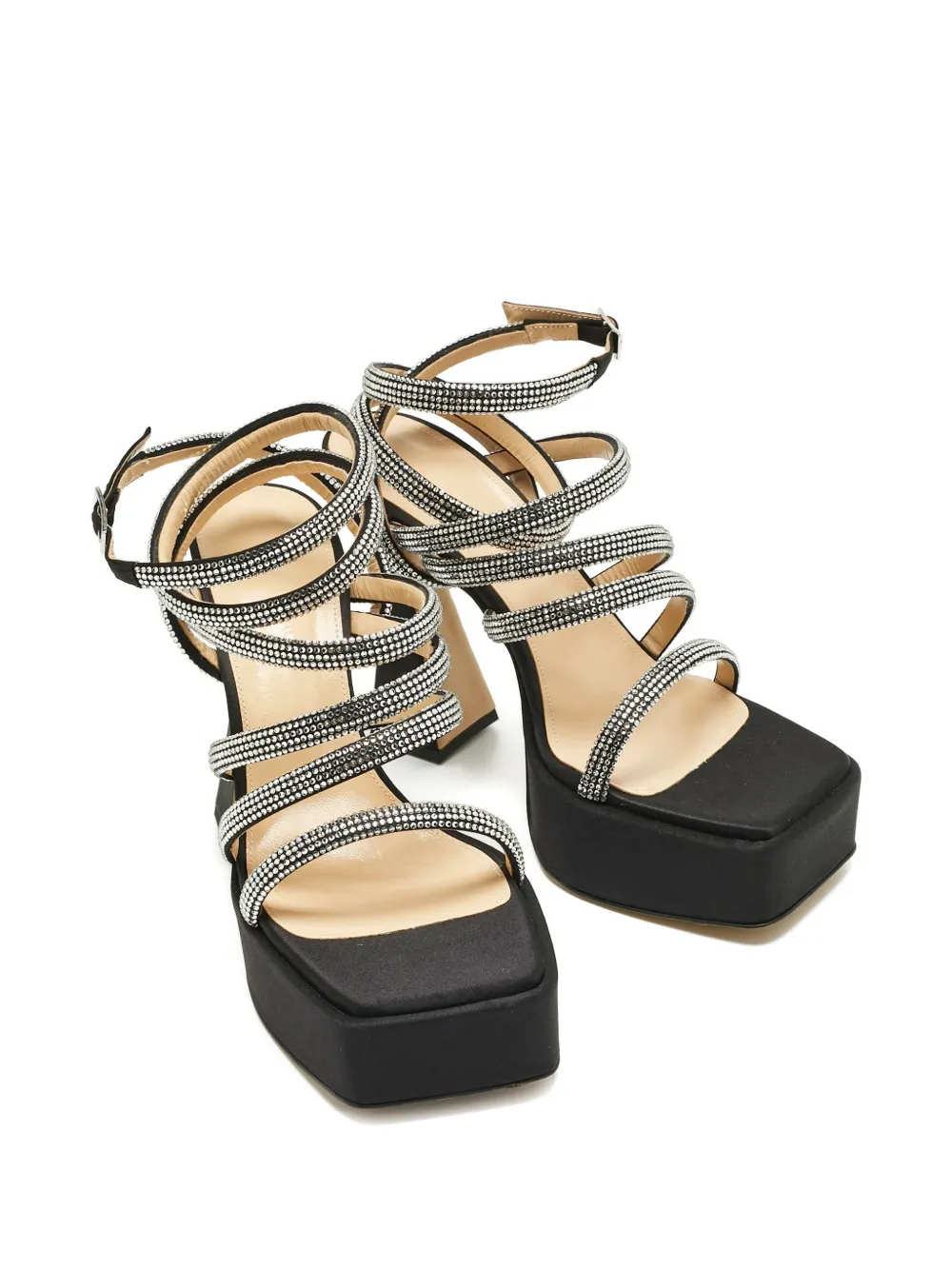 MACH & MACH Sydney platform embellished heeled sandals - Zwart