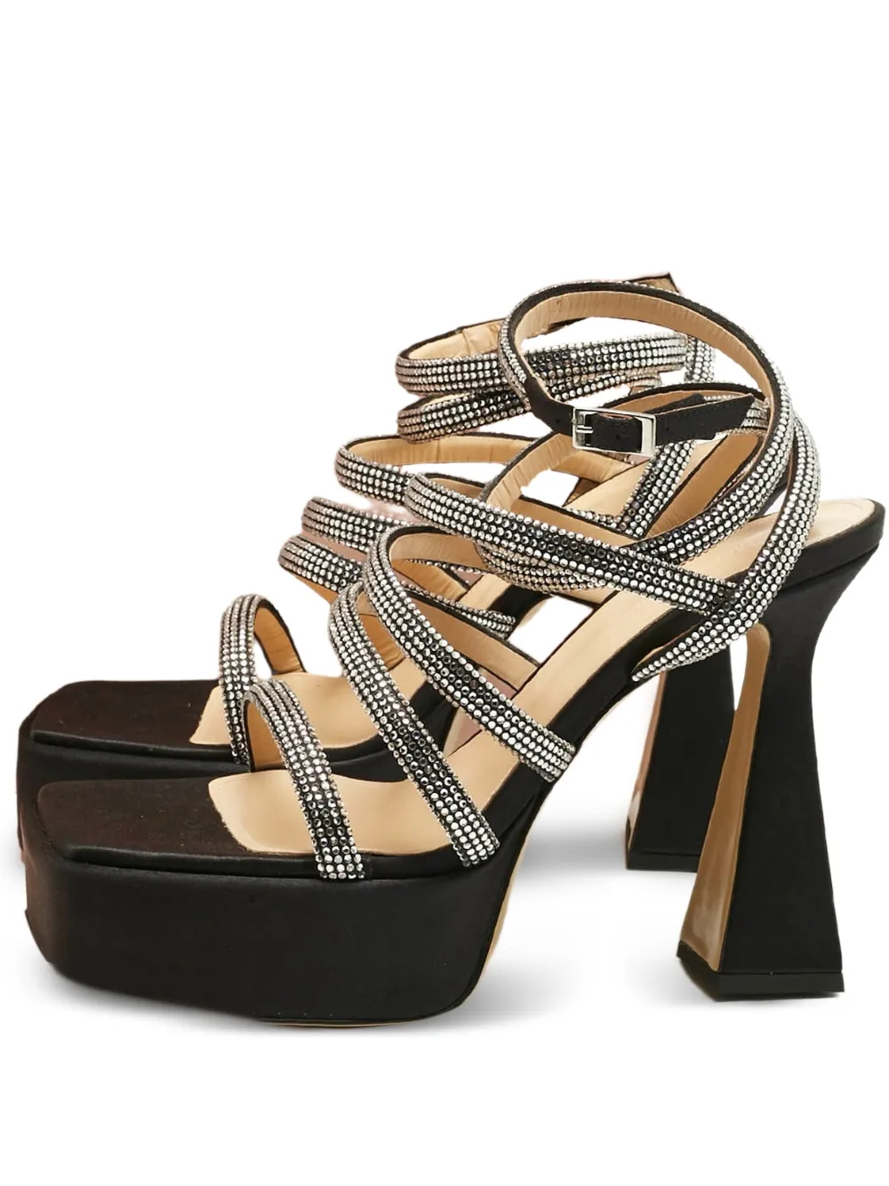 MACH & MACH Sydney platform embellished heeled sandals | Black | Image 1