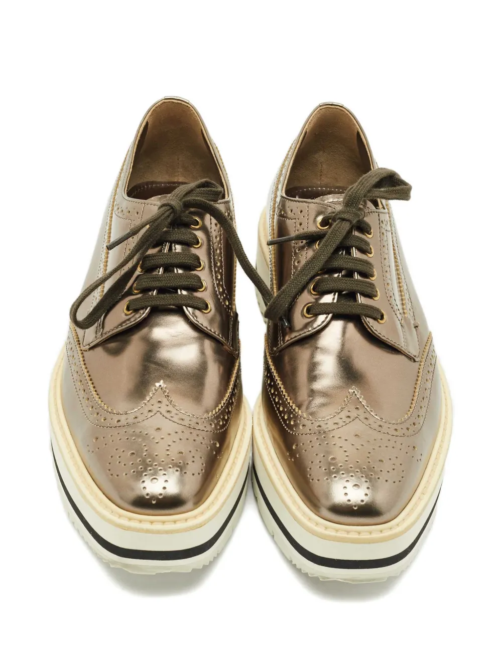 Prada Pre-Owned brogue platform derby shoes - Goud