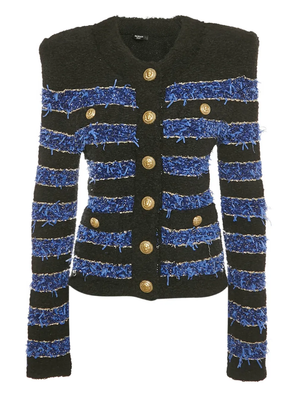 Balmain Pre-Owned striped tweed jacket - Schwarz