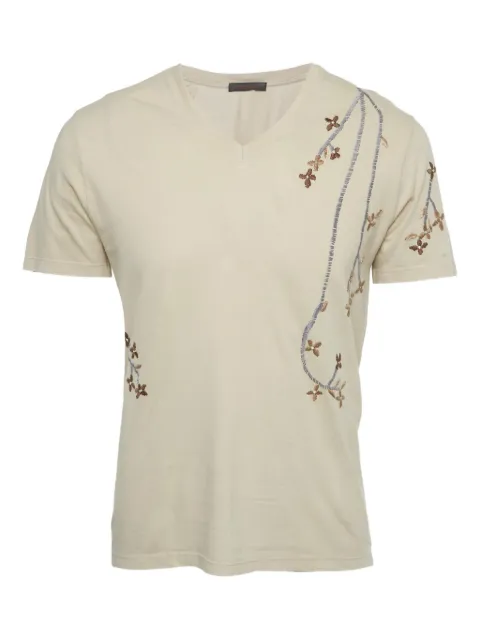Roberto Cavalli floral-embroidered T-shirt