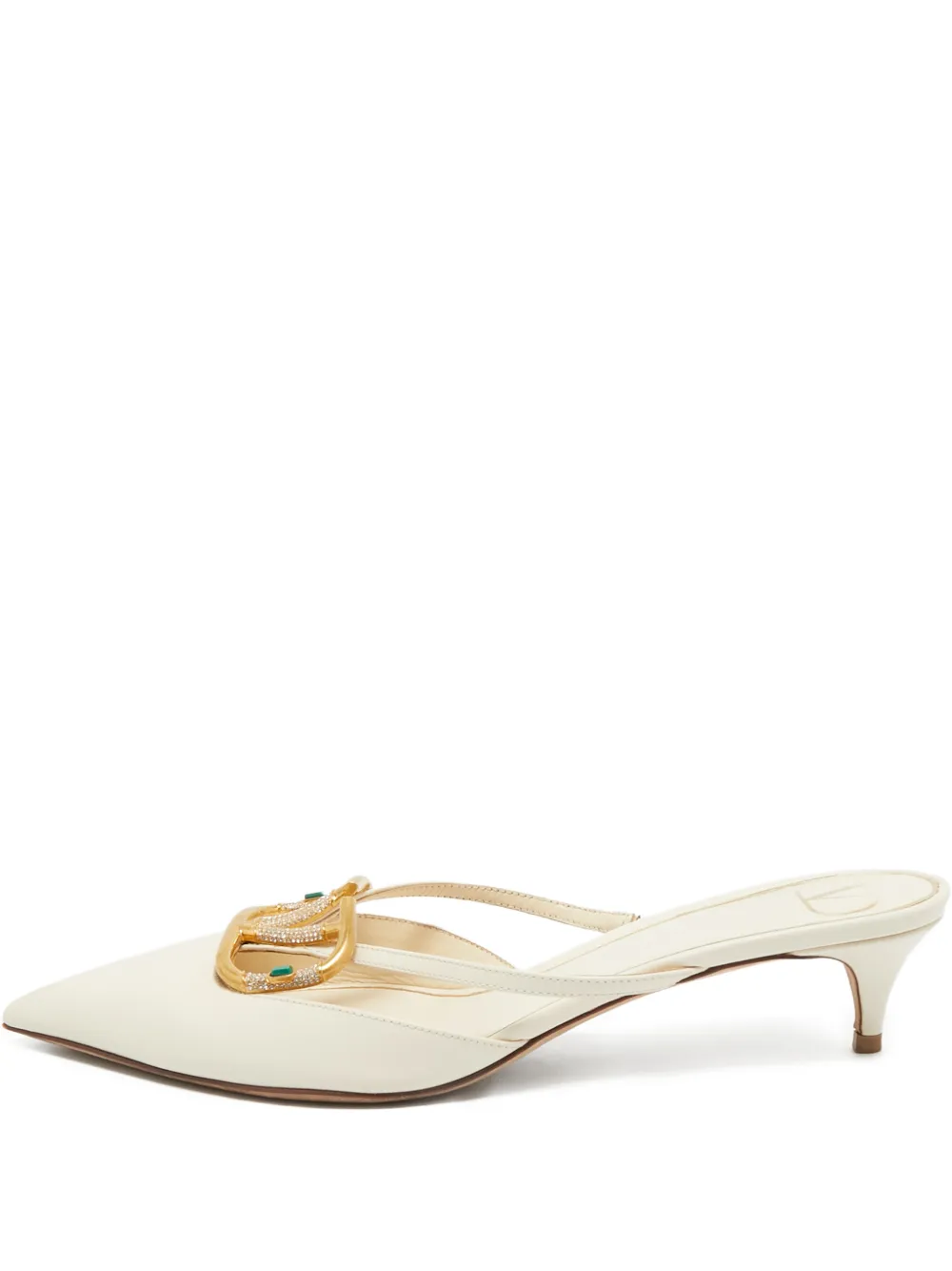 Valentino Garavani Pre-Owned leather Vlogo mules - Nude