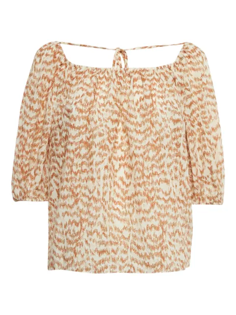 Theory blouse crop à détail noué