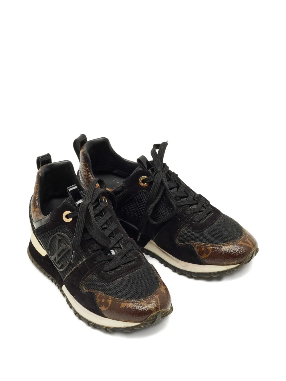 Louis Vuitton Pre-Owned logo detail monogram trainers - Zwart